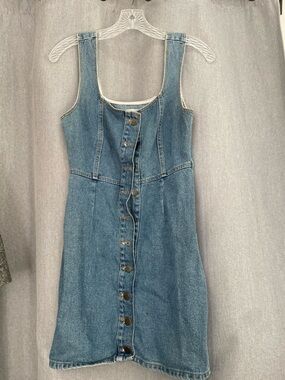 Urban Outfitters Blue Denim Button-Front Mini Dress